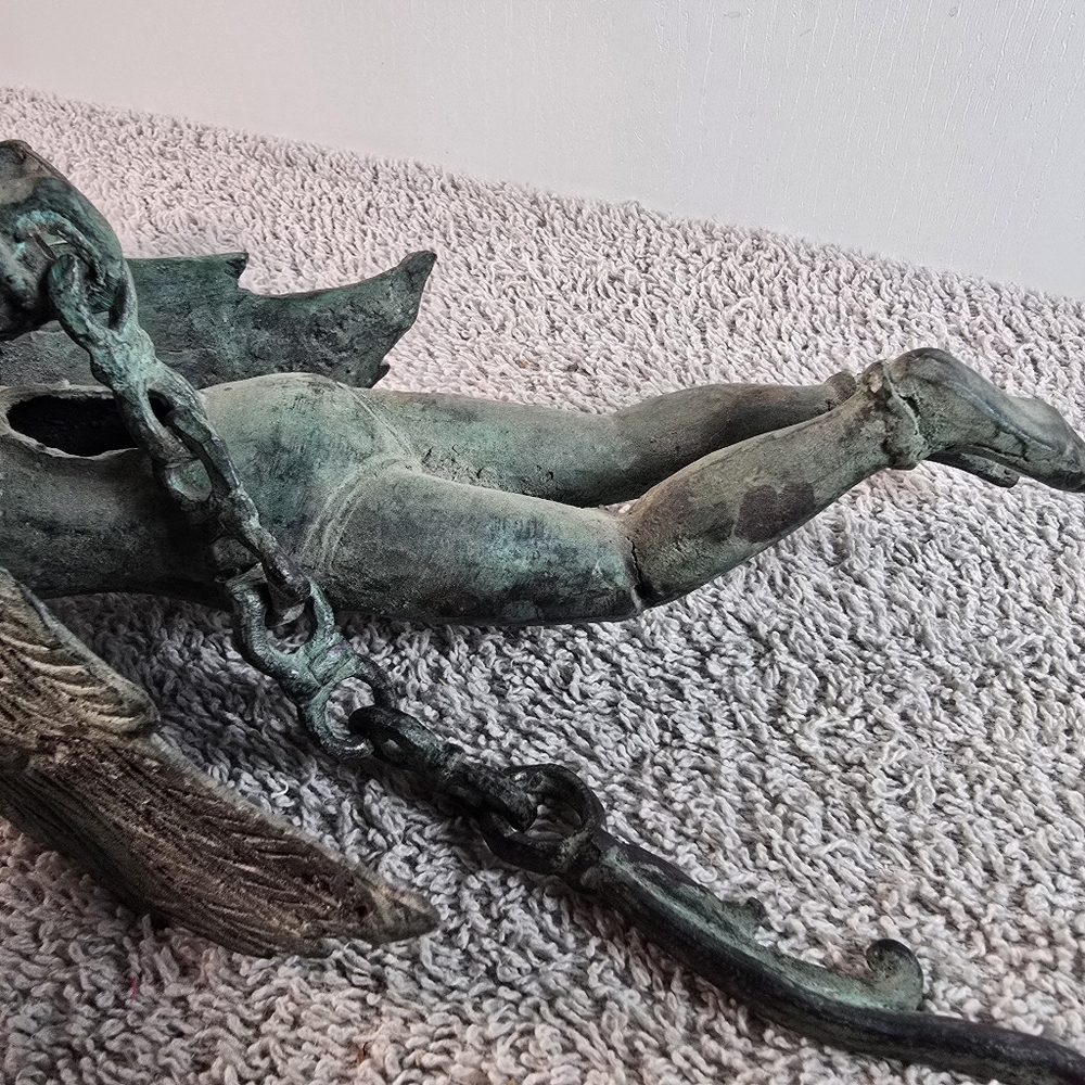Hanging Bronze Flying Garuda Oil Lamp - Picture 16 of 16